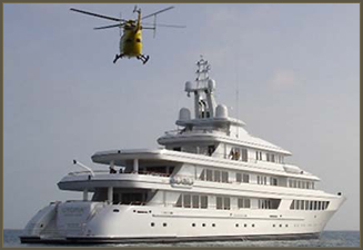 Host parties on boats with helicopters.